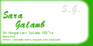 sara galamb business card